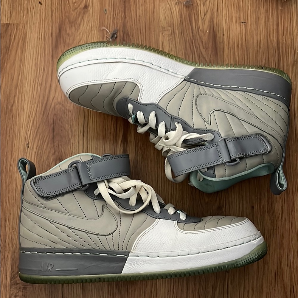 High-Top Sneakers in Gray and White